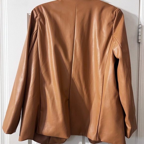 a new day Vegan Leather Tan Blazer Size L - Picture 5 of 5